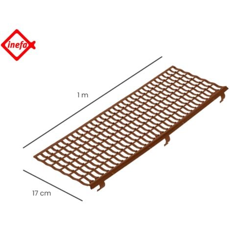 INEFA Grillage stop-feuilles Ø100-160mm, 100cm 30 pièces, Protection de gouttières contre les feuilles mortes: Marron