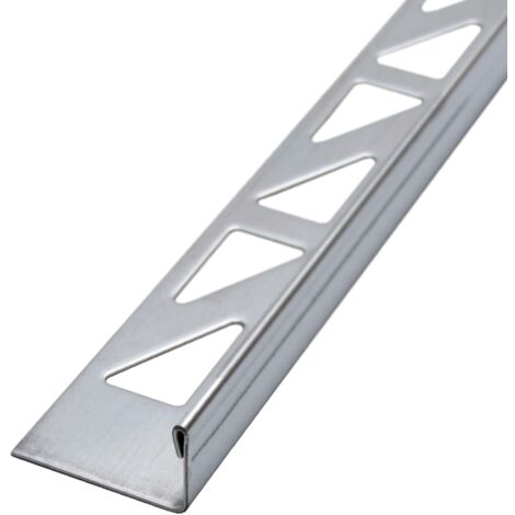 Profilé en L pour carrelage en acier inoxydable poli 2m x 8mm – Protection des bords – Pour murs et sols – Résistant à l'humidité