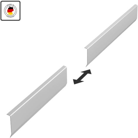 Profilé de raccordement mural en aluminium 200cm, 1 pièce Argent Tôle angulaire, tôle aluminium pour l'évacuation professionnelle des eaux pluviales, Made in Germany