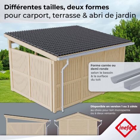 Gouttière Carrée INEFA 200cm Blanc PVC - Évacuation Eau Pluie Facile à Monter