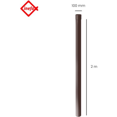 INEFA Tuyau de descente PVC 200 cm, accessoires de gouttière, montage simple par emboîtement, Made in Germany - 100mm, 1 pièce brun foncé