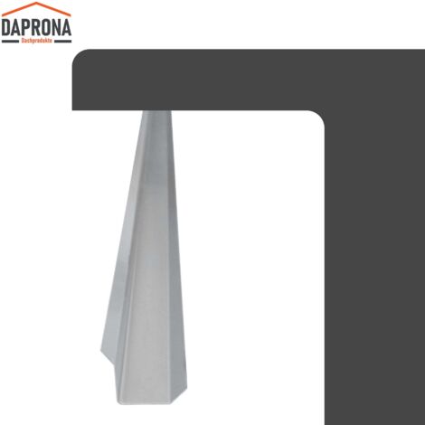 DAPRONA Tôle de toiture, Tôle de rive Tôle de pignon, 2m argent Couverture de toit Tôle en aluminium adaptée au toit plat et au toit en pente - 25mm