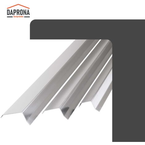 DAPRONA Tôle de toiture, Tôle de rive Tôle de pignon, 2m argent Couverture de toit Tôle en aluminium adaptée au toit plat et au toit en pente - 25mm