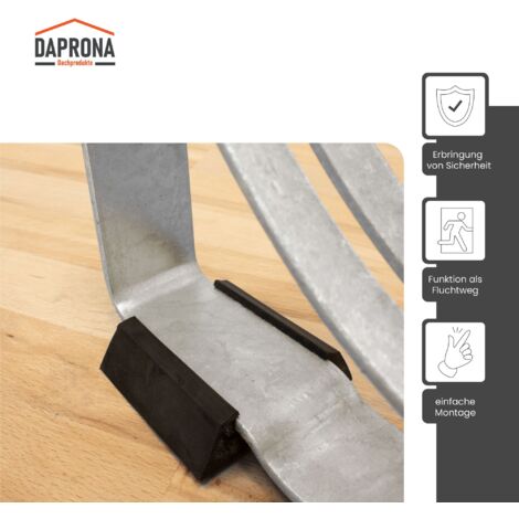 DAPRONA Support de grille pour marchepied et grille de roulement, pour tuiles plates, tuiles plates à queue de castor, marches de toit pour ramoneurs - Argent, 49cm
