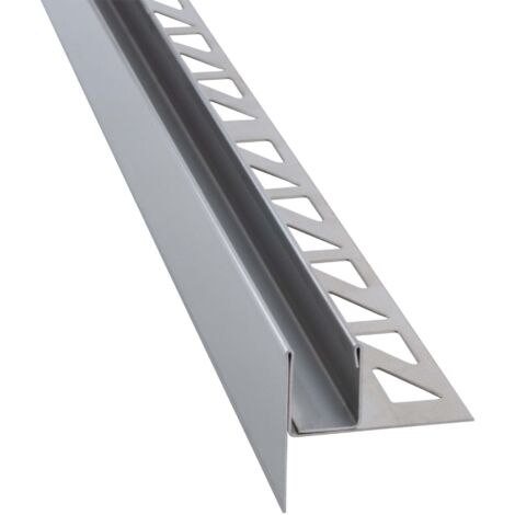 Cale de pente pour douche en acier inoxydable V2A – Profilé en U pour verre 12mm – Longueur 98cm, hauteur 19mm, gauche – Résistant à la corrosion