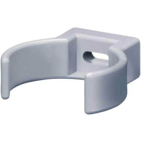 INEFA Collier Clip, PVC-U Collier pour tuyau de descente, Accessoires pour gouttières, montage facile, Made in Germany - 75mm, 25 pièces Gris