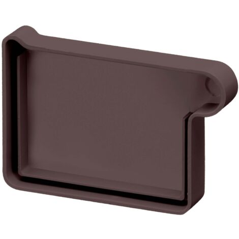 INEFA Embout de gouttière en forme de caisson, accessoires de gouttière en PVC, montage simple par emboîtement, Made in Germany - 68mm, droite Marron foncé