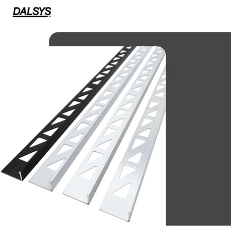 Dalsys Cornière de carrelage en aluminium, anodisé, profilé pour carrelage - noir 2m x 12,5mm, 1 pièce