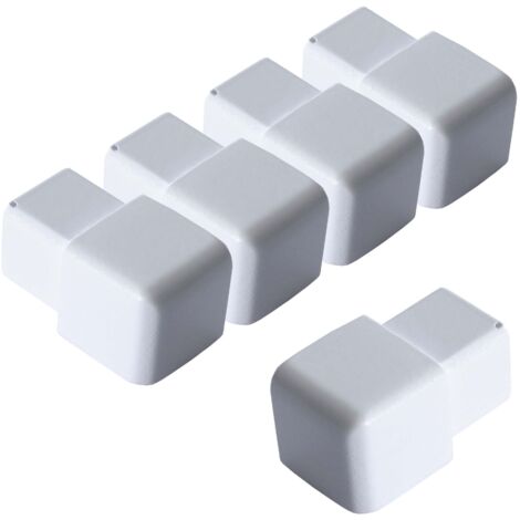 Dalsys Embout pour rail de carrelage, profilé carré en aluminium (anodisé), profilé de carrelage - Blanc 12,5mm, 5 pièces (1/3)