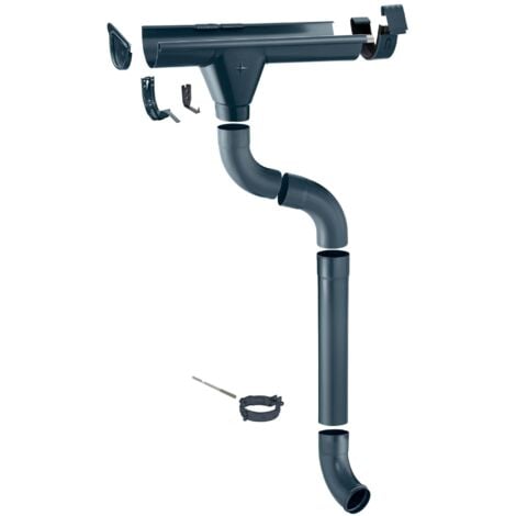 ZAMBELLI gouttière en zinc set complet abri de jardin, carport, terrasse, 1 côté de toit, sans soudure, pour surface de toit jusqu'à env. 70m², 105mm 2m anthracite