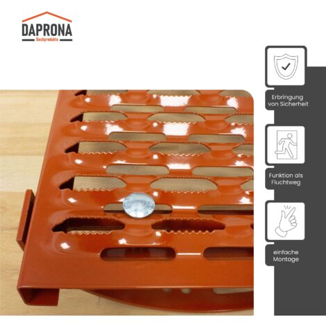 DAPRONA Kit de grilles de défilement pour tuiles plates, marchepieds pour ramoneurs, avec matériel de montage pour un accès sûr au toit - rouge brique, 40cm