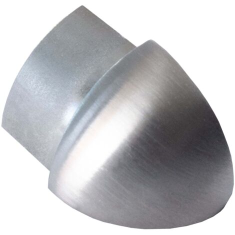 Dalsys Angle extérieur pour profilé en quart de cercle en acier inoxydable, Profilé pour carrelage - Brossé 12,5mm, 1 pièce
