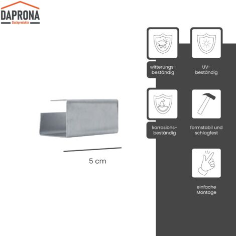 DAPRONA Grille pare-neige Connecteur, pare-neige, protection contre la neige 5cm, Connexion de plusieurs grilles pare-neige, certifié TÜV Rheinland - Argenté