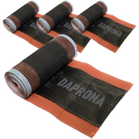 DAPRONA bande de faîtage, rouleau de faîtage Alu Super Vent 5m, faîtière enroulable pour une couverture optimale de l'épi de faîtage, colle super butyle - Rouge, 4 rouleaux, 230mm