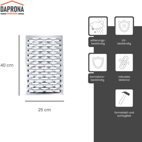 DAPRONA Caillebotis pour ramoneurs, Grille robuste, utilisable comme issue de secours - galvanisé argent, 40cm
