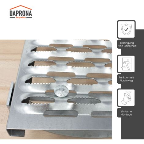 DAPRONA Caillebotis pour ramoneurs, Grille robuste, utilisable comme issue de secours - galvanisé argent, 40cm