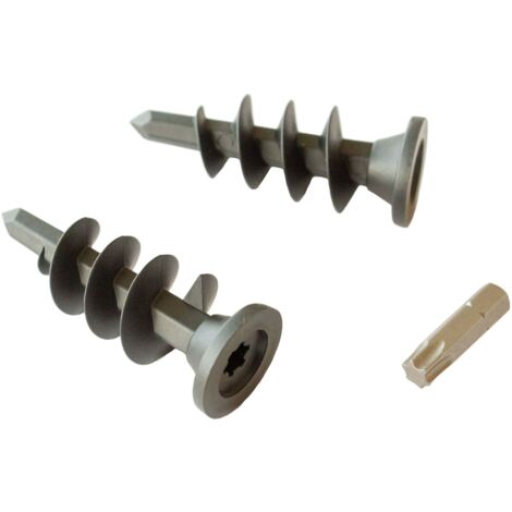 Vis pour lés à plots en plastique avec embout pour visseuse sans fil 100 pièces argent, pour la fixation de lés à plots / feuilles à plots (1/4)