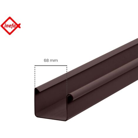 INEFA Gouttière PVC 200cm Gouttière en forme caisson, Accessoires pour gouttières, montage facile, Made in Germany - 68mm brun foncé