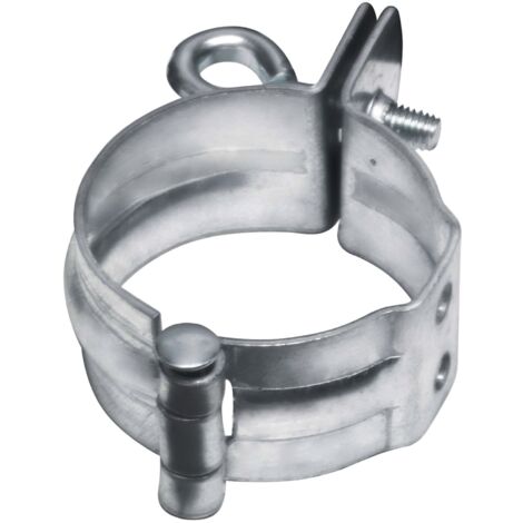 INEFA Collier pour montage par vis, PVC acier plastifié, Fixation pour tuyau de descente, Accessoires pour gouttières - 75mm, 25 pièces, Gris