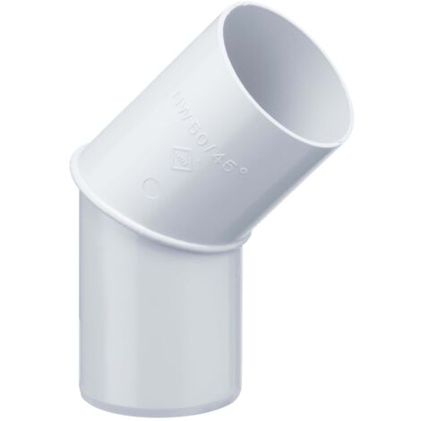 INEFA Coude de tuyau de pluie 45 degrés pour tuyau de descente, raccord en PVC Accessoires de gouttière, montage simple par emboîtement, Made in Germany - 100mm Blanc