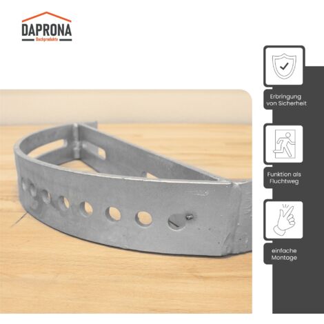 DAPRONA Support pour grille, marchepied, marche de toit pour ramoneur - galvanisé argent, 25cm