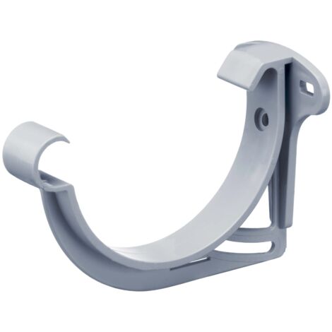 INEFA support pour planche frontale support de gouttière demi-rond support de gouttière en PVC, Made in Germany - 100mm, 1 pièce Gris