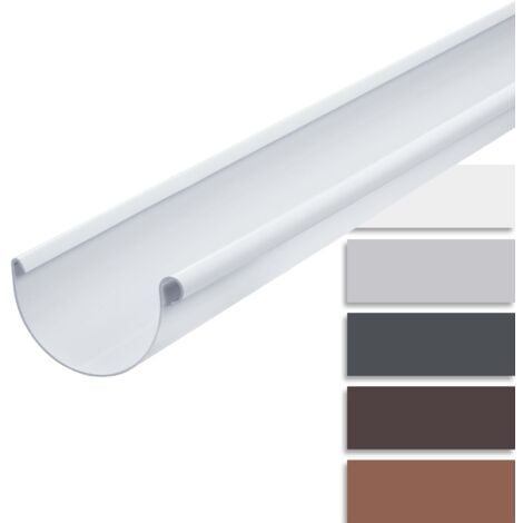INEFA Gouttière demi-ronde 200cm PVC, montage simple par emboîtement, Made in Germany - 150mm, 1 pièce Blanc