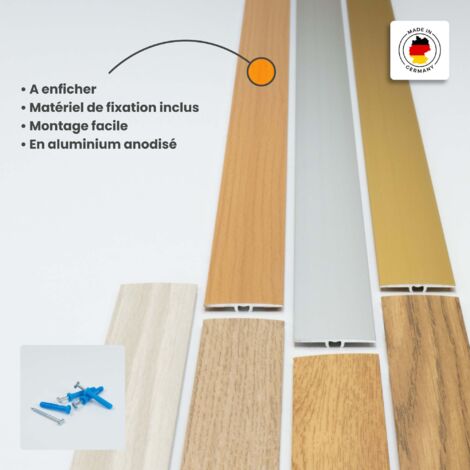 Profilé de transition sol aluminium brut 8 mm le profilé - H. 8 mm