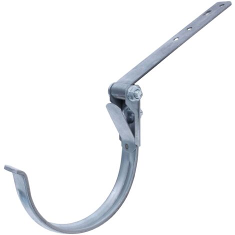 DAPRONA Fer de gouttière réglable, support de gouttière argent pour gouttière demi-ronde, réglable en hauteur et en inclinaison, haute protection contre la corrosion - RG 280