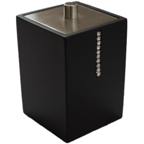 Porte-coton Distributeur de coton Noir 7 x 7 x 10cm Polyrésine, 7 x 7 x 10cm, Noir (1/5)