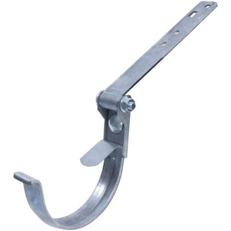 DAPRONA Fer de gouttière réglable, support de gouttière argent pour gouttière demi-ronde, réglable en hauteur et en inclinaison, haute protection contre la corrosion - RG 250