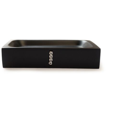 Porte-savon, porte-savon (LxlxH) : 11,2 x 7,5 x 2,3cm Noir Accessoires de salle de bain, porte-savon, nettoyage facile (1/5)