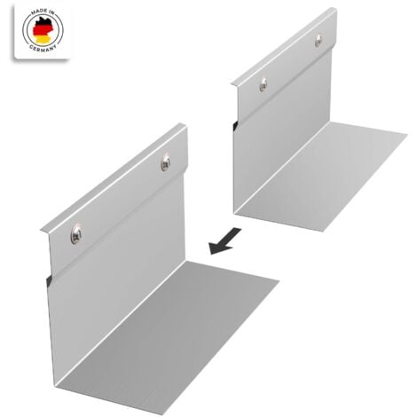 Tôle angulaire de toit sans rainure d'eau en aluminium 200cm, 1 pièce Argent Tôle d'aluminium pour l'évacuation des eaux de toit, protection élevée des bords, Made in Germany