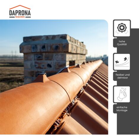 DAPRONA bande de faîtage, rouleau de faîtage Alu Super Vent 5m, faîtière enroulable pour une couverture optimale de l'épi de faîtage, colle super butyle - Rouge, 1 rouleau, 320mm