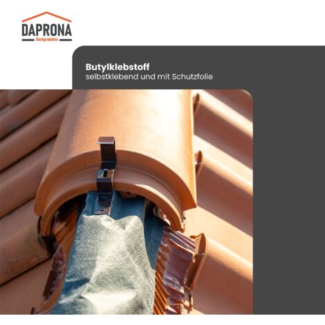 DAPRONA bande de faîtage, rouleau de faîtage Alu Super Vent 5m, faîtière enroulable pour une couverture optimale de l'épi de faîtage, colle super butyle - Rouge, 1 rouleau, 320mm