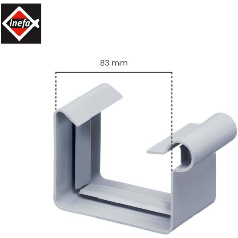 INEFA Raccord de gouttière, raccord en PVC pour gouttière, accessoires de gouttière, Made in Germany - 83mm Gris