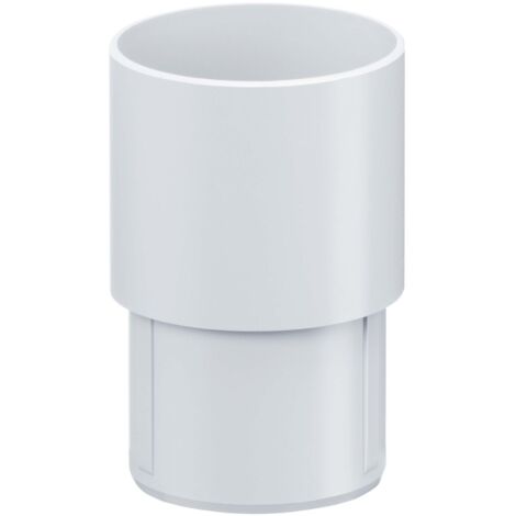 INEFA Raccord de tuyau de descente, raccord de tuyau d'écoulement en PVC Accessoires de gouttière, montage simple par emboîtement, Made in Germany - 100mm Blanc