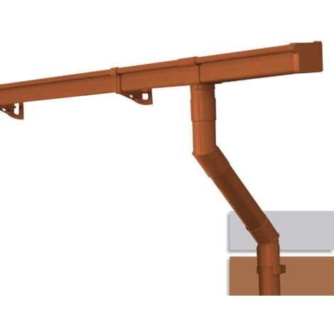 INEFA Kit de gouttières pour abri de jardin, carport, terrasse, 83mm gouttière à caisson 1 côté de toit, gouttière en PVC pour toit à une pente, Made in Germany - brun, 3m