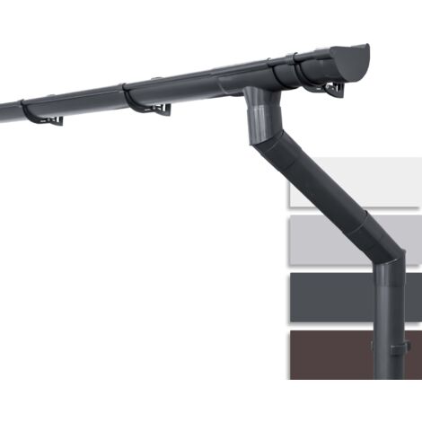 Kit de gouttières demi-ronde 100mm – Gouttière en PVC-U pour abri de jardin et carport – Résistant aux intempéries – Longueur 3m