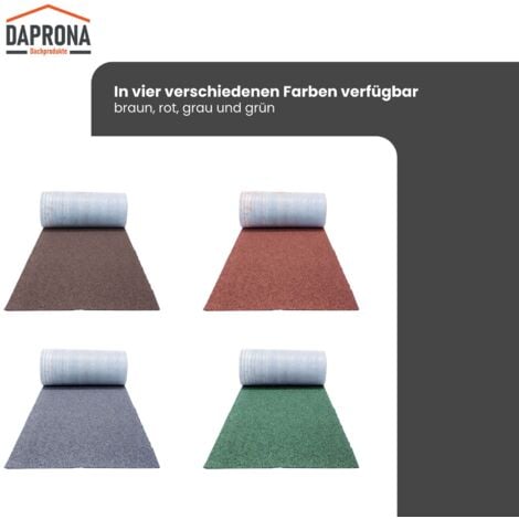DAPRONA Bardeaux de toit, couverture de faîtage 5m x 32cm bande de faîtage en bitume pour abri de jardin, abri de voiture, nichoir - Rouge