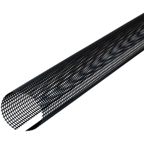 INEFA Grille anti-feuilles pour gouttières, PVC noir - 100-125mm, 3m
