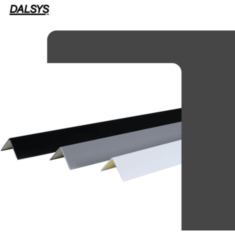 Dalsys Cornière PVC autocollante 30x30mm, profilé de protection d'angle, baguette d'angle, protection d'arête haute mur, convient pour habitation, travail et garage, avec bande de protection adhésive 