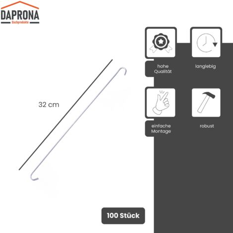 DAPRONA Agrafes tempête droites, 100 pièces, acier - 320mm