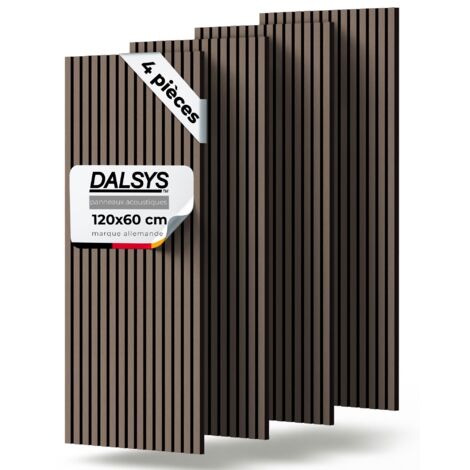 Panneau décoratif mural acoustique en bois – Lot de 4 pièces – 120x60cm – Isolation sonore élevée – Design intemporel pour salon, chambre, bureau