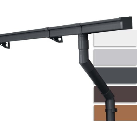 INEFA Kit de gouttières pour maison de jardin, NW 68 PVC gouttière à caisson, gouttières en PVC pour toit à une pente, Made in Germany, Anthracite 3m