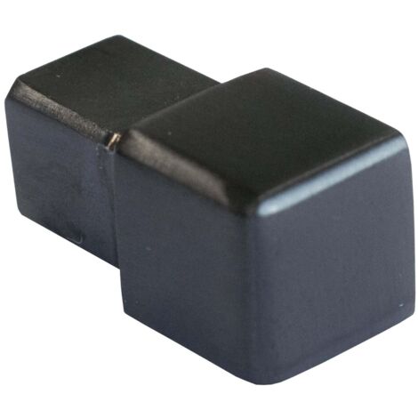 Dalsys Embout pour rail à carrelage profil carré en acier inoxydable, profil à carrelage - Noir brossé 10mm, 5 pièces