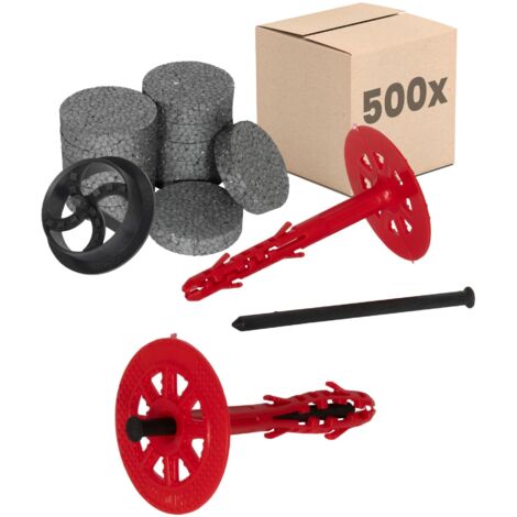 Protektor Chevilles pour isolation Standard - Set Ø10x100mm clou plastique (500 pcs + 600 ronds +1 fraise) (1/5)