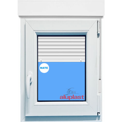 Ventana PVC 700x1155 Blanca Oscilobatiente Derecha con Persiana Vidrio Mate