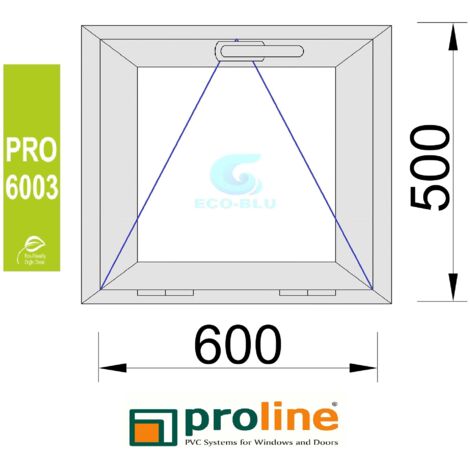 Ventana PVC 600X500 Blanca Oscilante Vidrio Mate