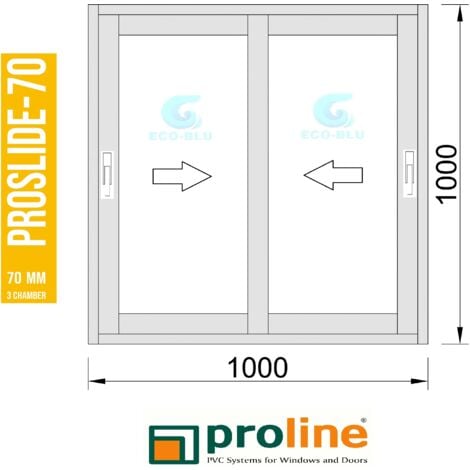 Ventana PVC 1000x1000 Roble Dorado Corredera Vidrio Transparente